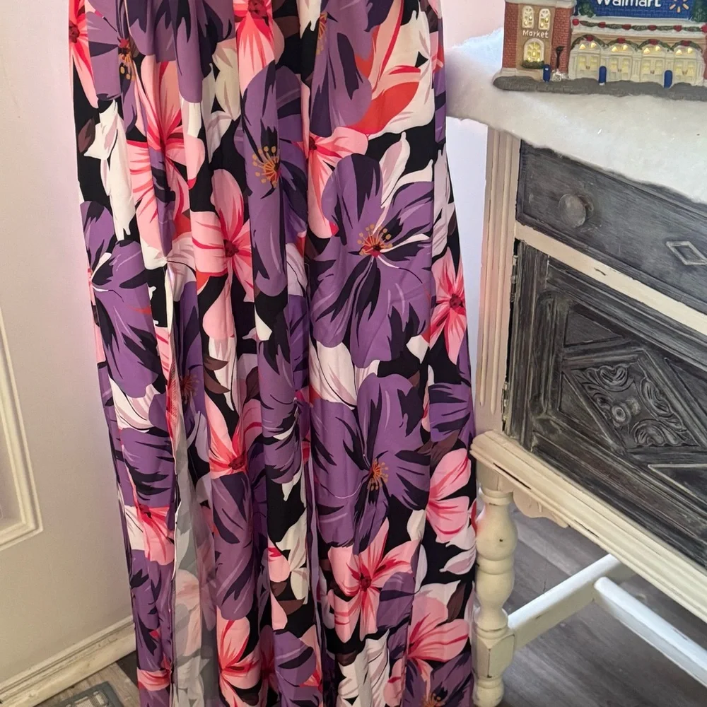 Women’s boutique floral boho split thigh maxi dress size  XL - Picture 9 of 11